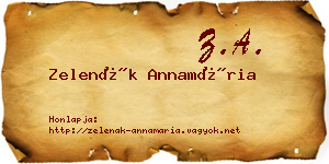 Zelenák Annamária névjegykártya